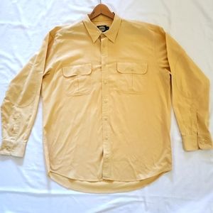 Cabelas Button Down Long Sleeve Men's Shirt Yellow XLT